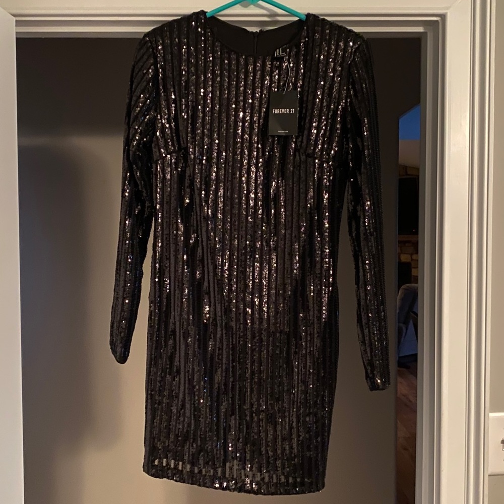 Black Sequined Dress